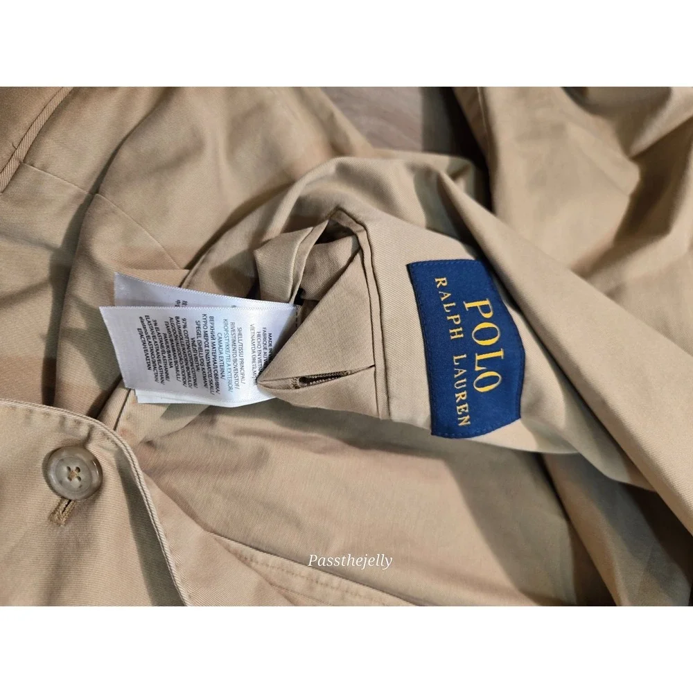 Polo Ralph Lauren Mens 38S Chino Blazer Jacket Tan Cotton New Khaki Sport Coat